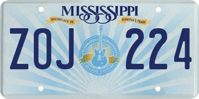 MS license plate ZOJ224