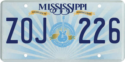 MS license plate ZOJ226