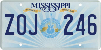 MS license plate ZOJ246