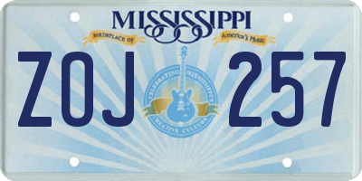 MS license plate ZOJ257