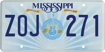 MS license plate ZOJ271