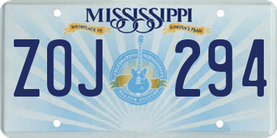 MS license plate ZOJ294