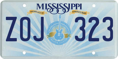 MS license plate ZOJ323