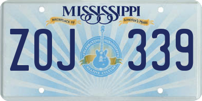 MS license plate ZOJ339