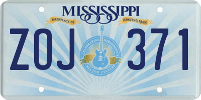 MS license plate ZOJ371