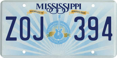 MS license plate ZOJ394