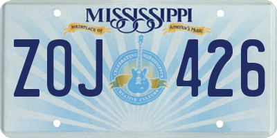 MS license plate ZOJ426