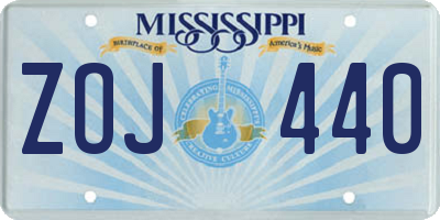 MS license plate ZOJ440