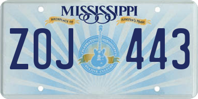 MS license plate ZOJ443