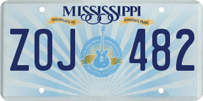 MS license plate ZOJ482