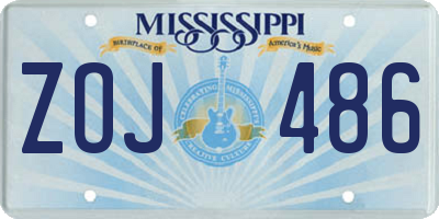 MS license plate ZOJ486