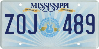 MS license plate ZOJ489