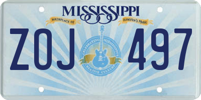 MS license plate ZOJ497