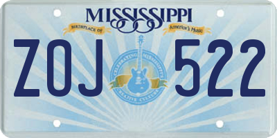 MS license plate ZOJ522