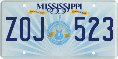 MS license plate ZOJ523