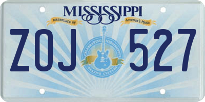 MS license plate ZOJ527