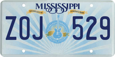 MS license plate ZOJ529