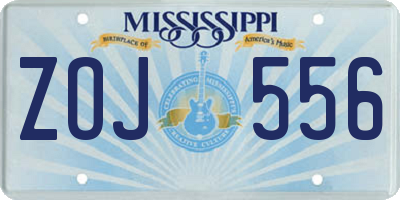 MS license plate ZOJ556