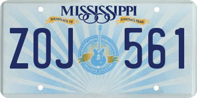 MS license plate ZOJ561