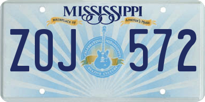 MS license plate ZOJ572