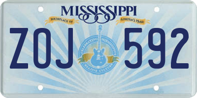 MS license plate ZOJ592