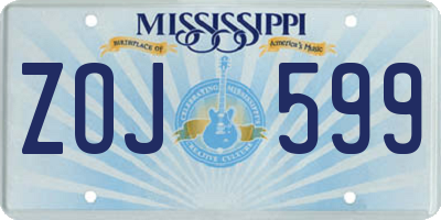 MS license plate ZOJ599