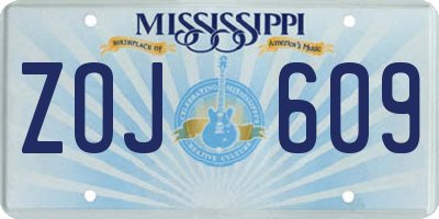 MS license plate ZOJ609