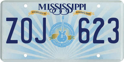 MS license plate ZOJ623
