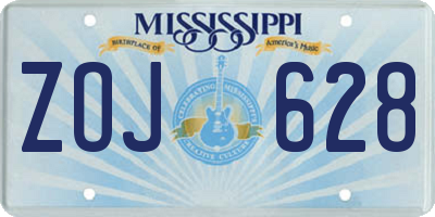 MS license plate ZOJ628