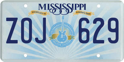 MS license plate ZOJ629