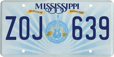 MS license plate ZOJ639