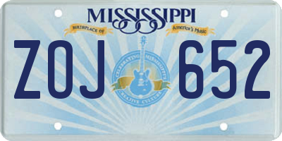 MS license plate ZOJ652