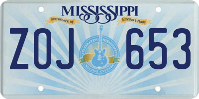 MS license plate ZOJ653