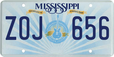 MS license plate ZOJ656