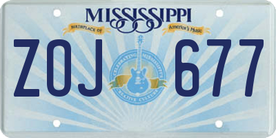 MS license plate ZOJ677