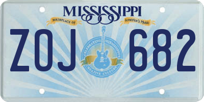 MS license plate ZOJ682