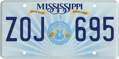 MS license plate ZOJ695