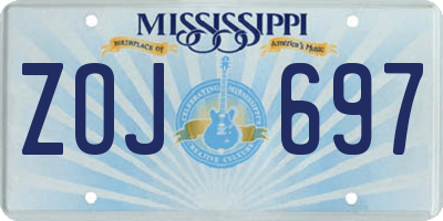 MS license plate ZOJ697