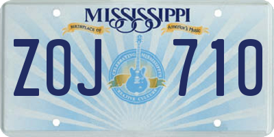 MS license plate ZOJ710