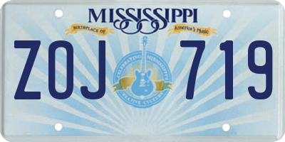 MS license plate ZOJ719