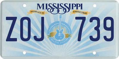 MS license plate ZOJ739
