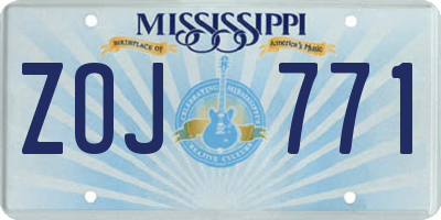 MS license plate ZOJ771