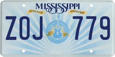 MS license plate ZOJ779
