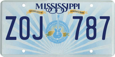 MS license plate ZOJ787