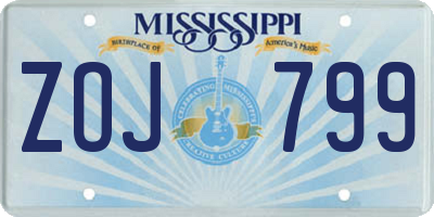 MS license plate ZOJ799