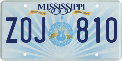 MS license plate ZOJ810