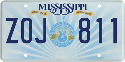 MS license plate ZOJ811