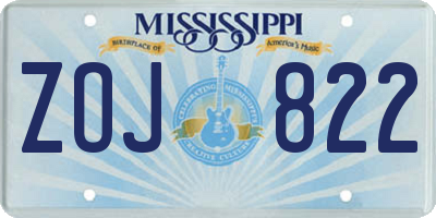 MS license plate ZOJ822