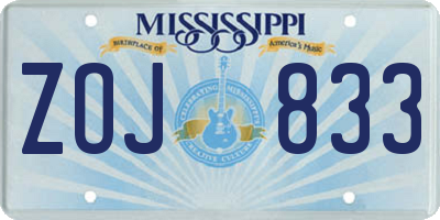 MS license plate ZOJ833