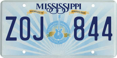 MS license plate ZOJ844